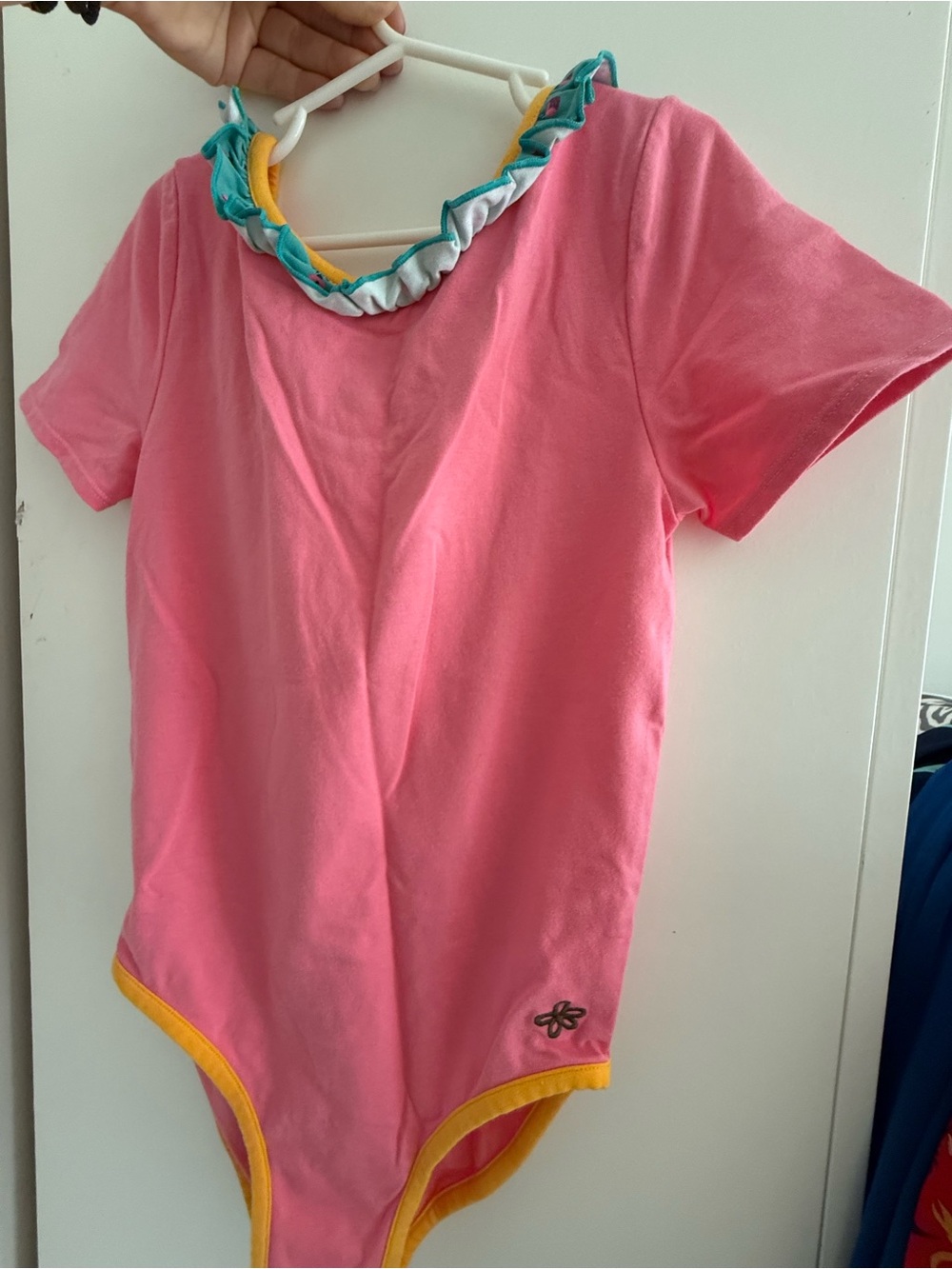 Matilda Jane Pink Bodysuit with Yellow Trim